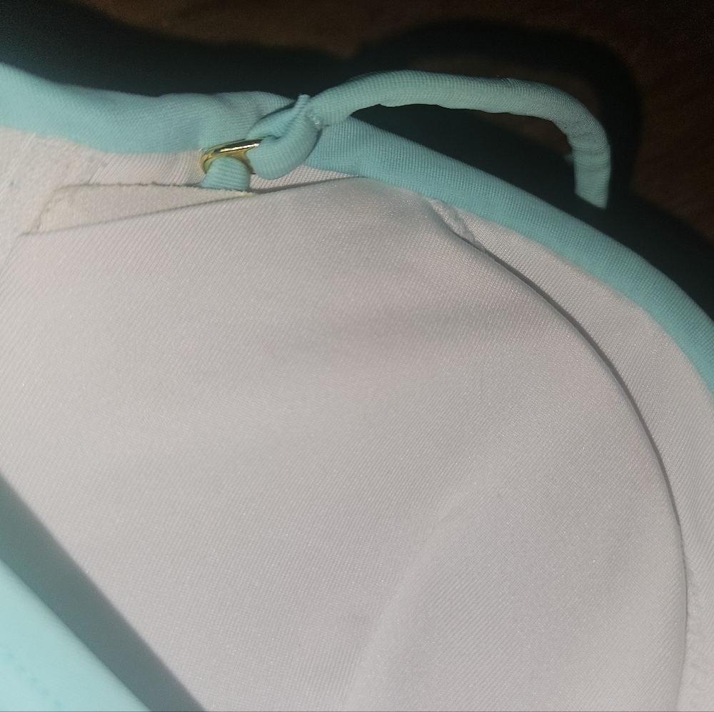 Victoria's Secret Aqua Bikini Set XS Stappy Bottoms & Removable Strapless Top - Picture 7 of 16